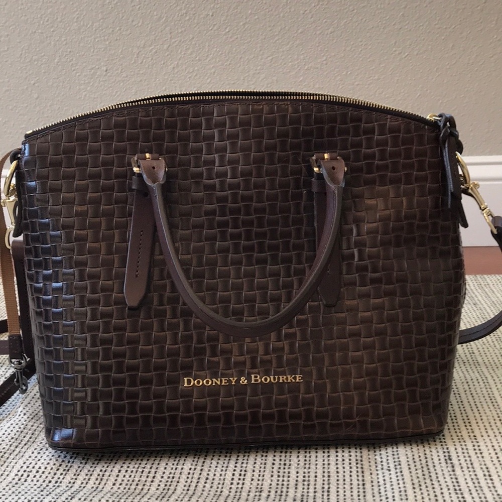 DOONEY&BOURKE BROWN LEATHER SATCHEL